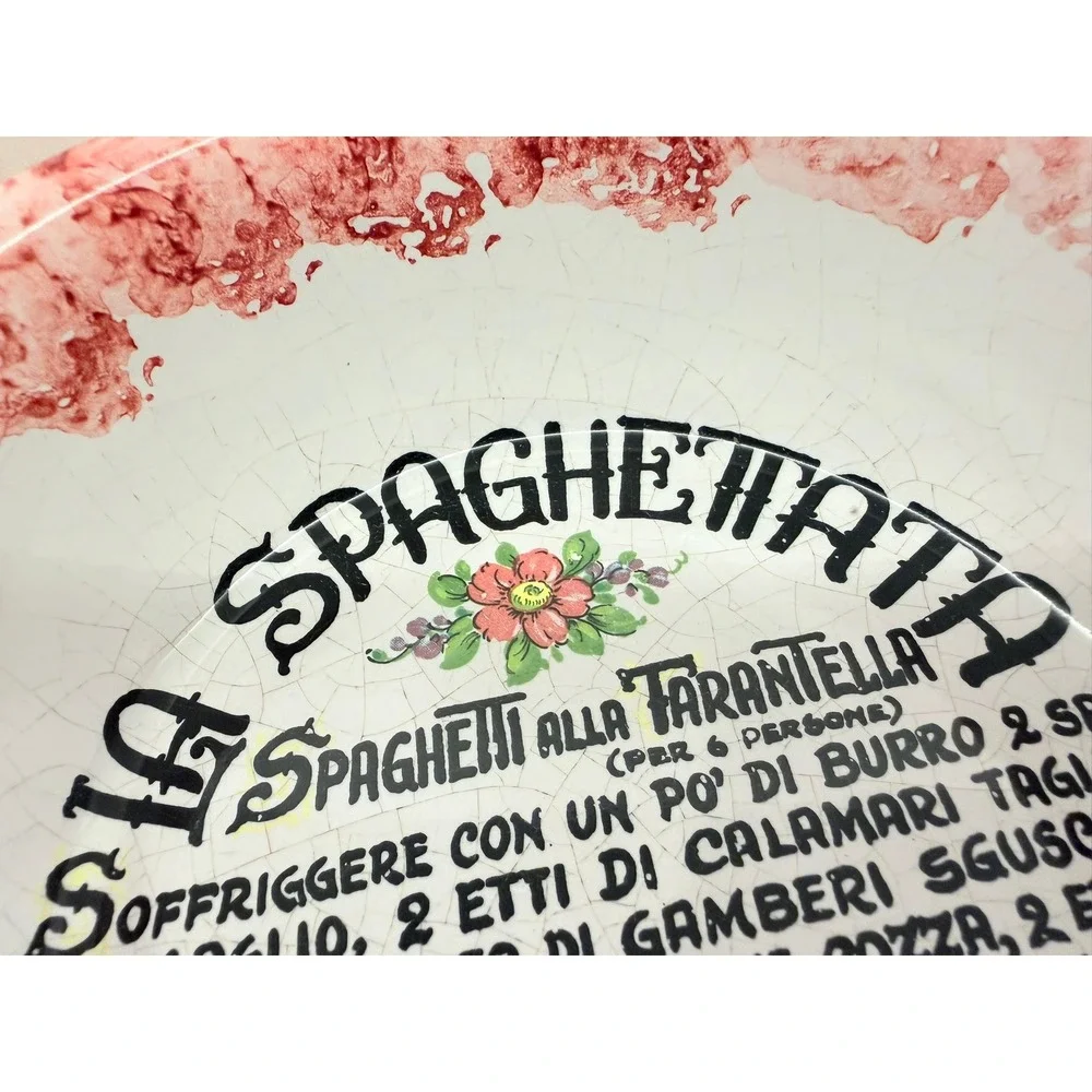 Artisti della Ceramica Italy La Spaghettata Ind Sized Pasta‎ Serving Bowl Recipe